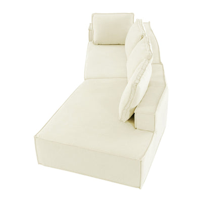 125 Stylish Chaise Lounge Modern Indoor Lounge Sofa Sleeper Sofa with Clean Lines for Living Room, Beige