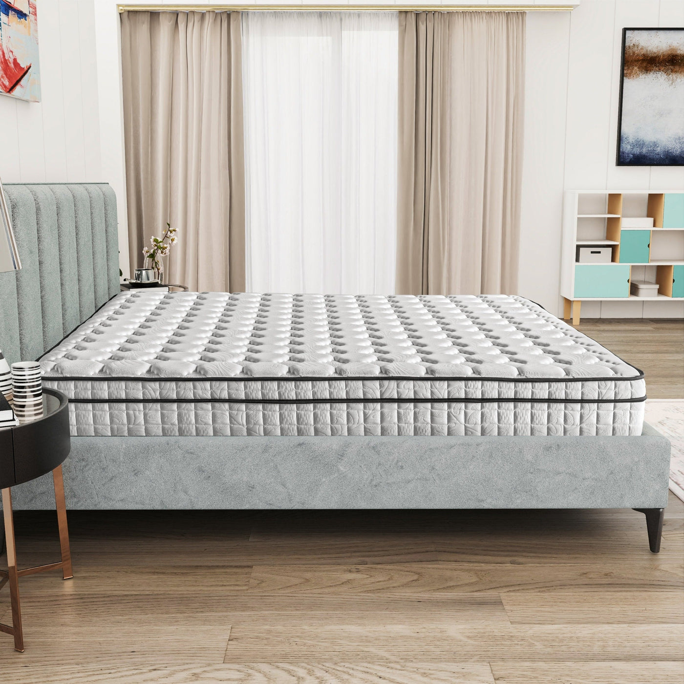 Assembled in USA - 12 Diamond Hybrid Mattress Pocket Coil and Cool Gel Memory Foam