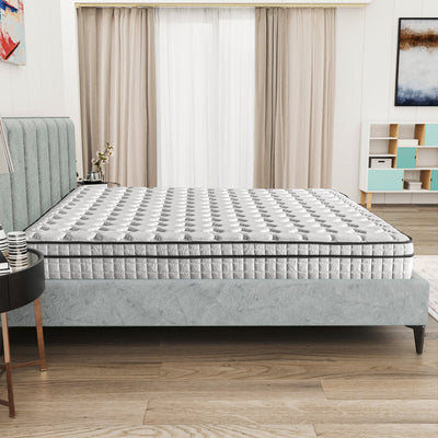 Assembled in USA - 12 Diamond Hybrid Mattress Pocket Coil and Cool Gel Memory Foam