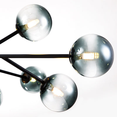 15-Light Modern Linear Sputnik Kitchen Island Light Branch Cluster Glass Globe Bubble Chandelier