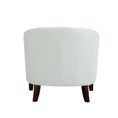 2 Set 29 W Vegan Leather Barrel Accent Chairs with Nailheads Trim