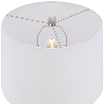 24.5-inch Washed Beige/Gold Farmhouse Table Lamp with White Linen Shade (Set of 2) - 24.5 H