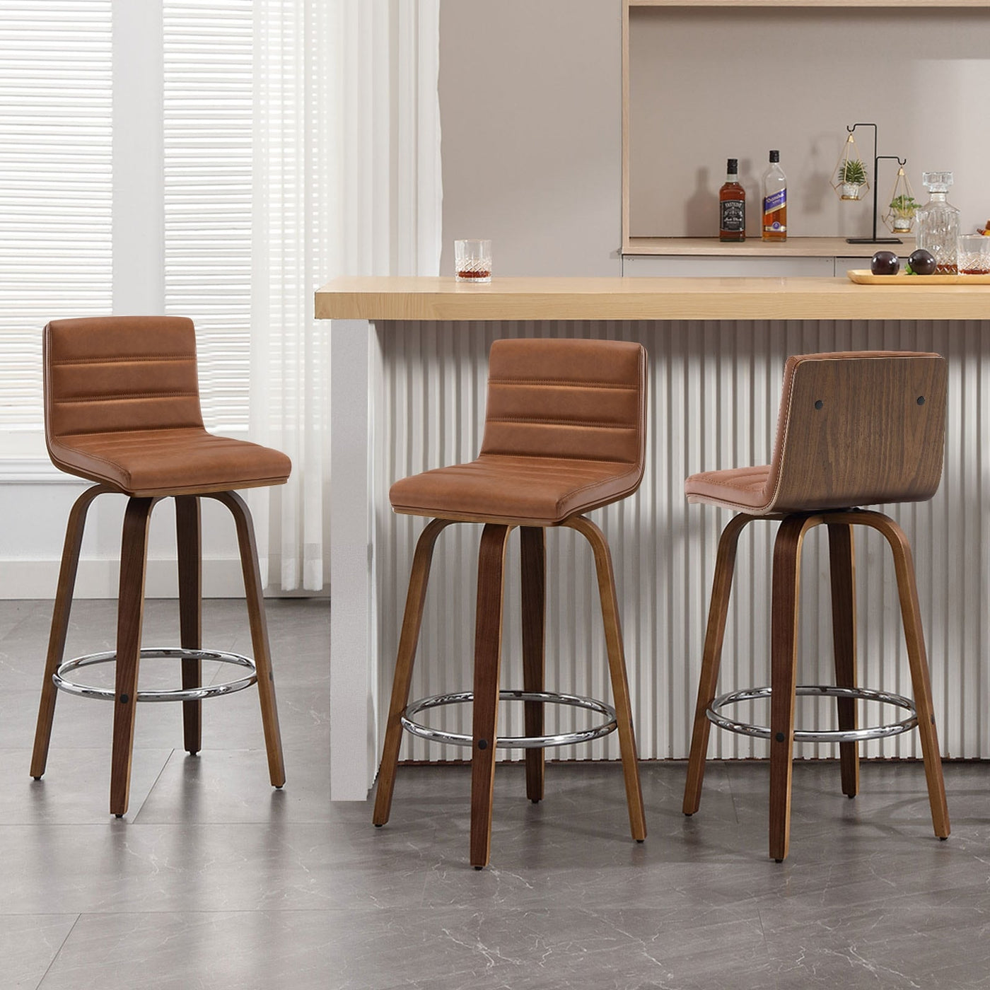 26/29 Faux Leather Swivel Bar/Counter Stools, Set of 2/3