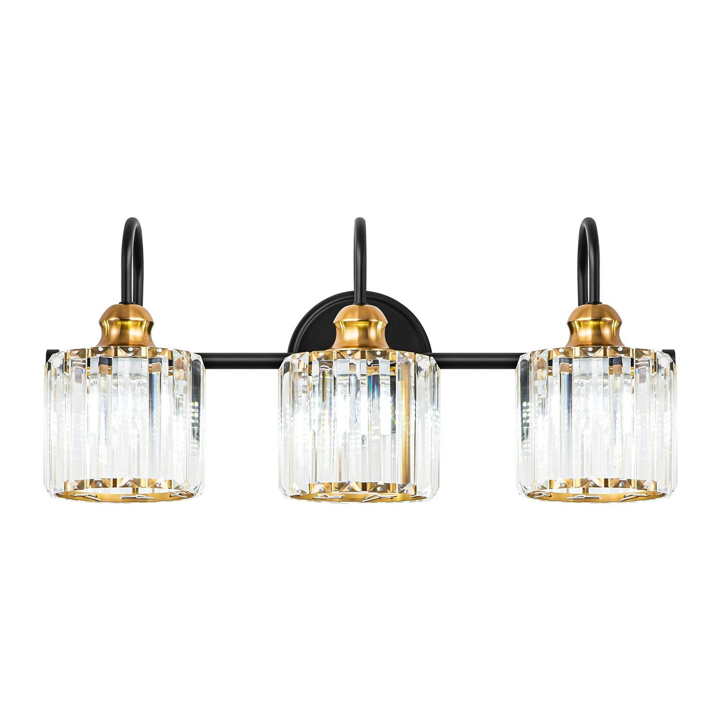 3/4-Light Modern Glam Linear Dimmable Crystal Bathroom Vanity Lights Over Mirror