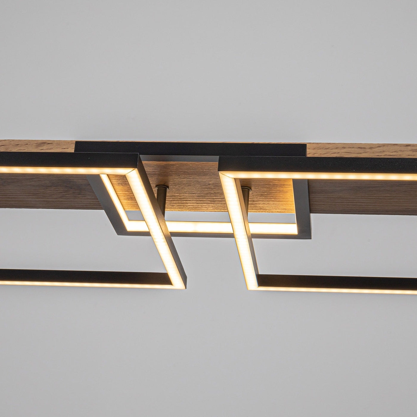 3/5-Light Integrated LED Linear Wood Chandelier Kitchen Island Pendant Light