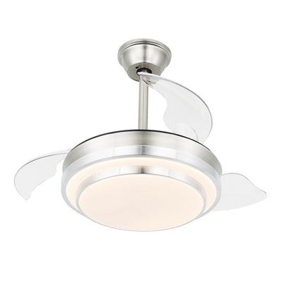 Bella Depot 36 Modern Retractable Ceiling Fan with Led Light, 6-Speed Reversible Blades with Remote