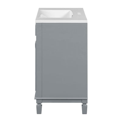 36'' Modern Bathroom Vanity with Top Sink and Mirror Cabinet,2 Doors and 2 Drawers