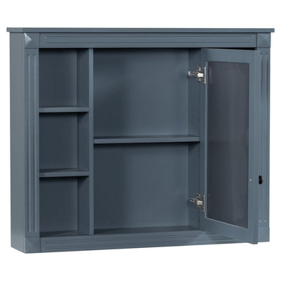 36'' Modern Bathroom Vanity with Top Sink and Mirror Cabinet,2 Doors and 2 Drawers
