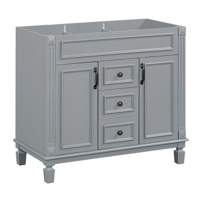 36'' Modern Bathroom Vanity with Top Sink and Mirror Cabinet,2 Doors and 2 Drawers