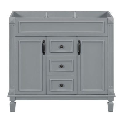 36'' Modern Bathroom Vanity with Top Sink and Mirror Cabinet,2 Doors and 2 Drawers