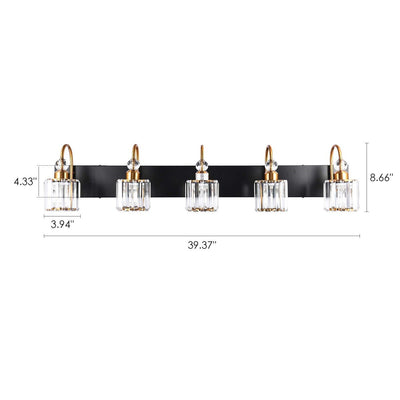 Chrome/ Black/ Gold Modern Over Mirror Crystal Bathroom Restroom Wall Lighting Fixtures Bath Lights Vanity Light