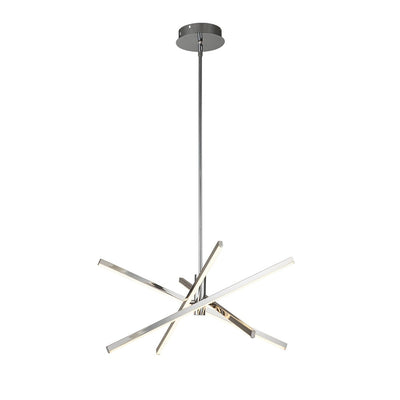 Black/ Gold Modern Aluminum LED Chandelier Linear Sputnik Ceiling Pendant Light for Living/ Dining Room/ Kitchen