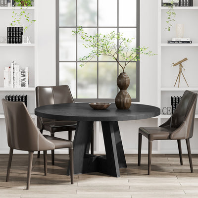 47 Round Dining Table for 4, Farmhouse Kitchen Table Small Dinner Table Wood Kitchen Table for Dining Room Living Room