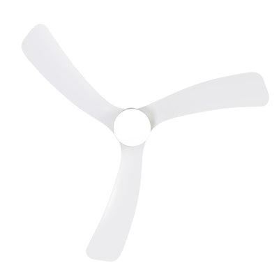 52 Inch Black/White Flush Mount LED Ceiling Fan with Lights Remote(3-Blade)