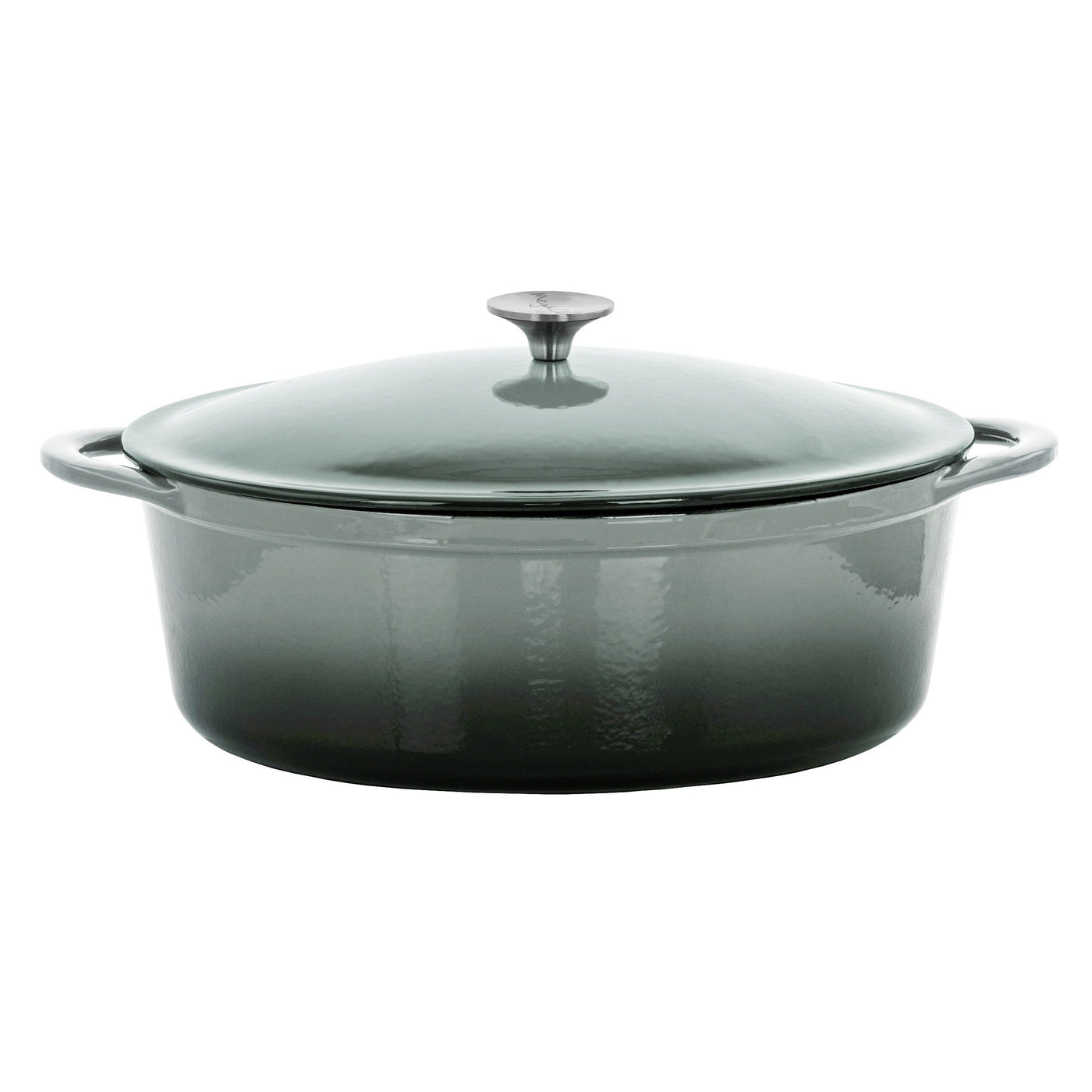 7 Quarts Oval Enameled Cast Iron Casserole in Storm Cloud