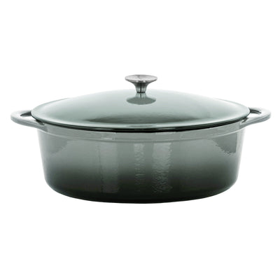 7 Quarts Oval Enameled Cast Iron Casserole in Storm Cloud