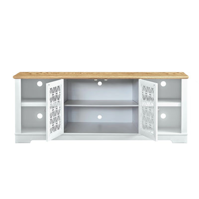 70 in. Rustic Decorative Floral Door TV Stand for up to 80 TVs