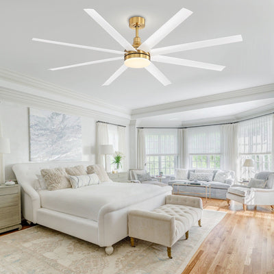 72 Large Ceiling Fans with LED Light Remote Control-8 Blade - 72 Inch