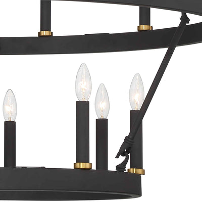 Acroma 20-light Modern Farmhouse 40In Round Wagon Wheel Chandelier with UL