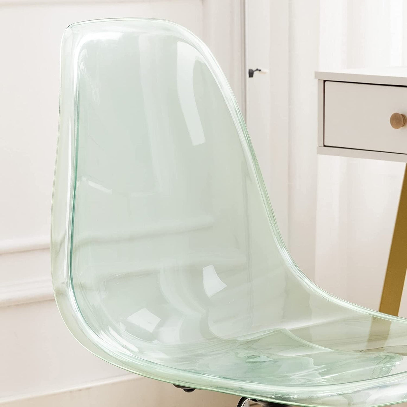 Acrylic Swivel adjustable height Armless Home office Rolling Chair