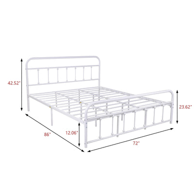 Alazyhome Simple Vintage Metal Platform Bed Frame, Easy-Assembly