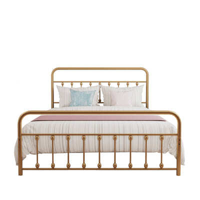 Alazyhome Simple Vintage Metal Platform Bed Frame, Easy-Assembly