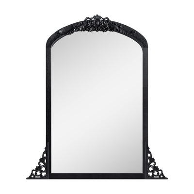 Arched Full-Length Solid Wood Carving Floor Mirror