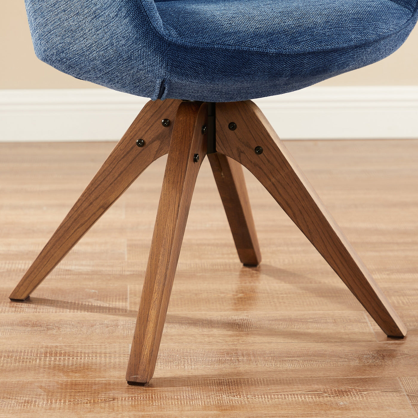 Art Leon Modern Home Office Swivel Arm Accent Chair with Wood Legs
