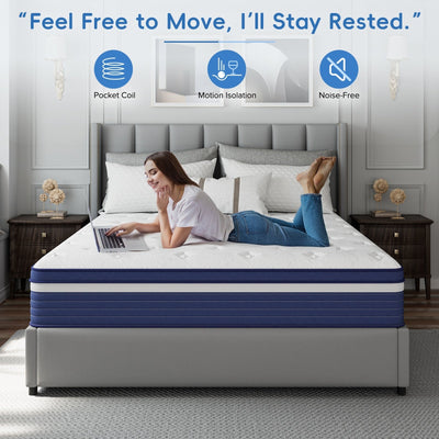 SweDrea 10in. Innerspring Hybrid Cooling and Breathable Medium Firm Mattress with CertiPUR-US, SGS and OEKO-TEX Certified
