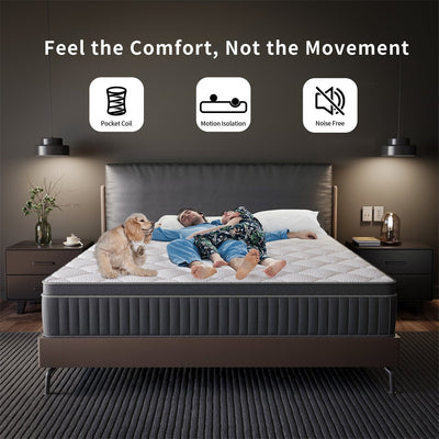 SweDrea 12in. Cooling Innerspring Hybrid Medium Firm mattress Motion Isolation with CertiPUR-US, SGS and OEKO-TEX Certified