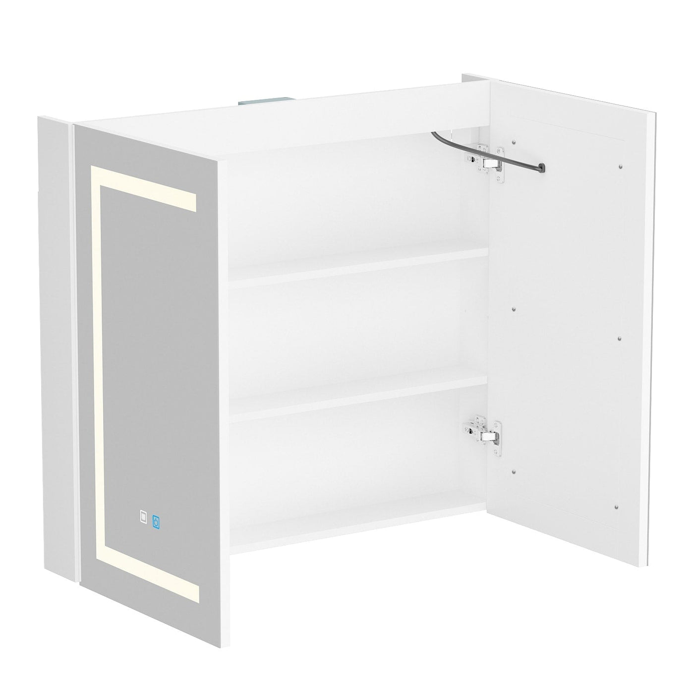 Bathroom Medicine Cabinet LED Mirror Anti-Fog 6000K Wall Cabinet White