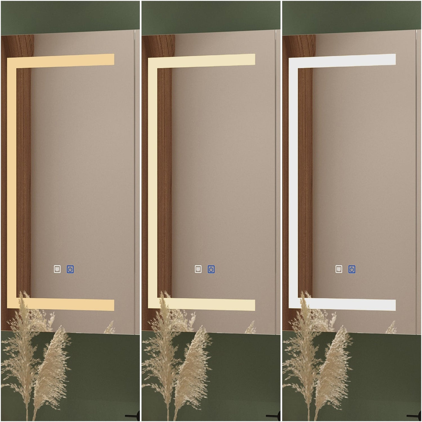 Bathroom Medicine Cabinet LED Mirror Anti-Fog 6000K Wall Cabinet White