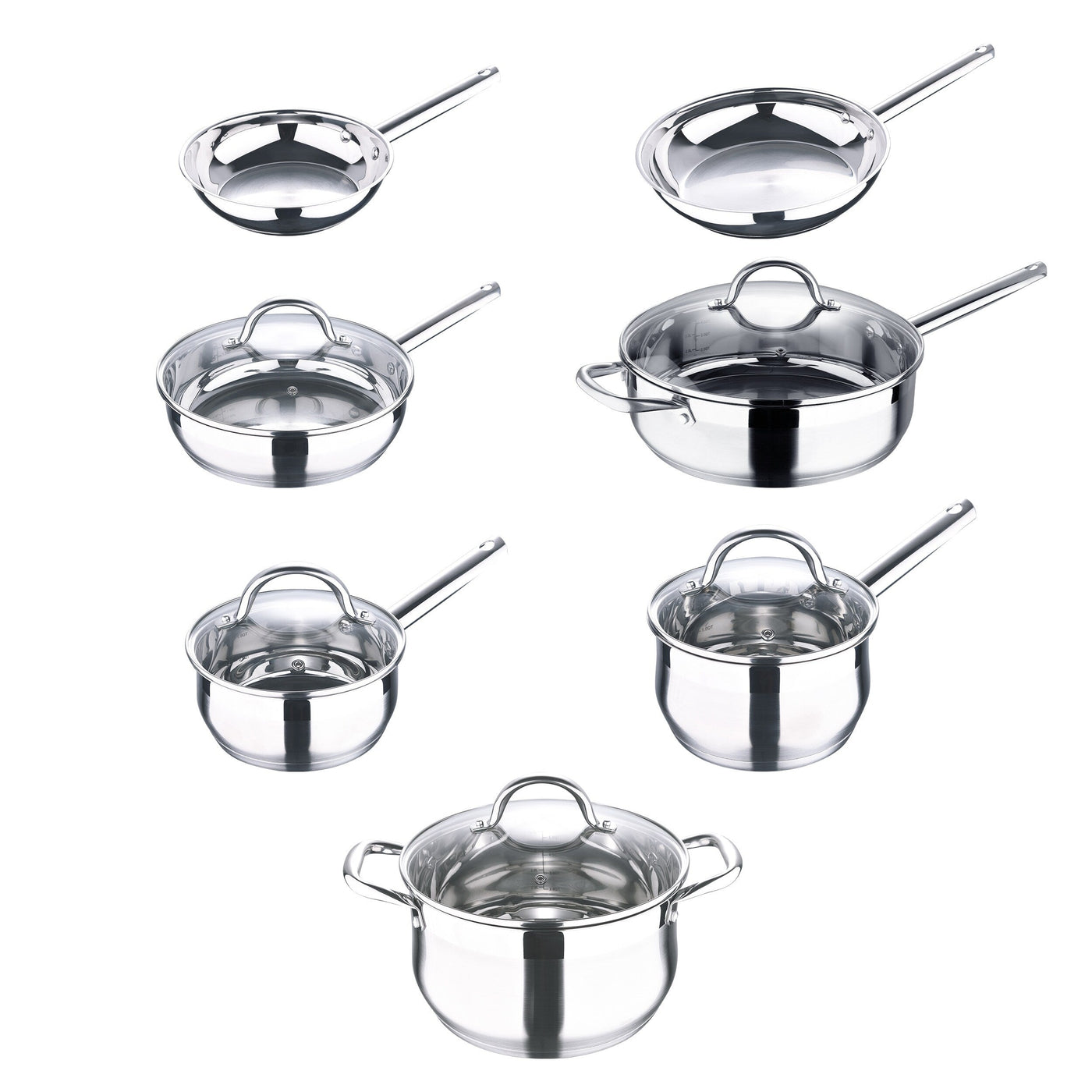 Bergner 12-Piece Stainless Steel Dishwasher Safe Induction Ready Set