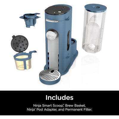 Blue Single-Serve Coffee Maker, K-Cup Compatible, 56oz Reservoir, 6-24oz Brew Sizes, Compact