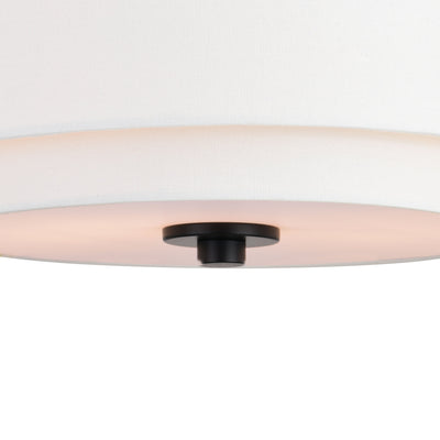 Burnaby Mid-Century Modern Ceiling Mount Light White Linen Drum Shade