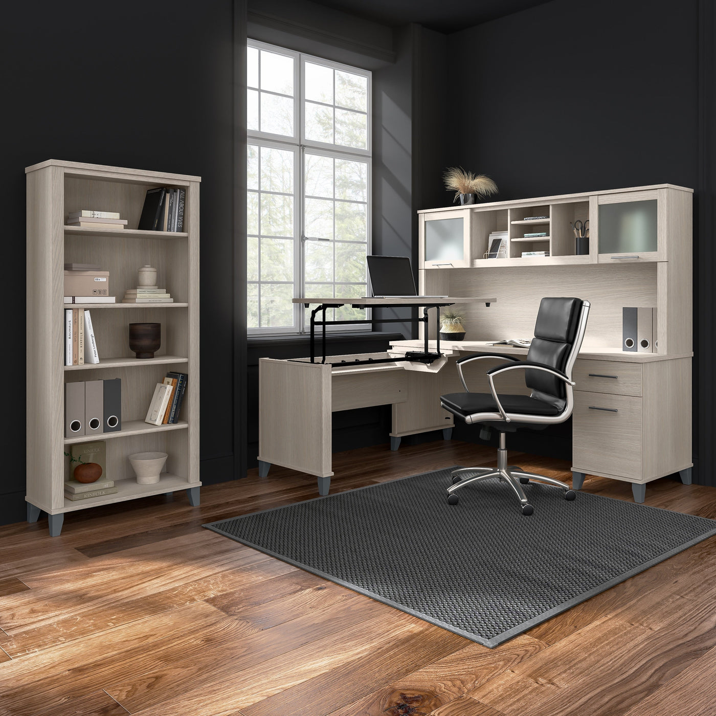 Bush Furniture Somerset Tall 5 Shelf Bookcase with Adjustable Shelves