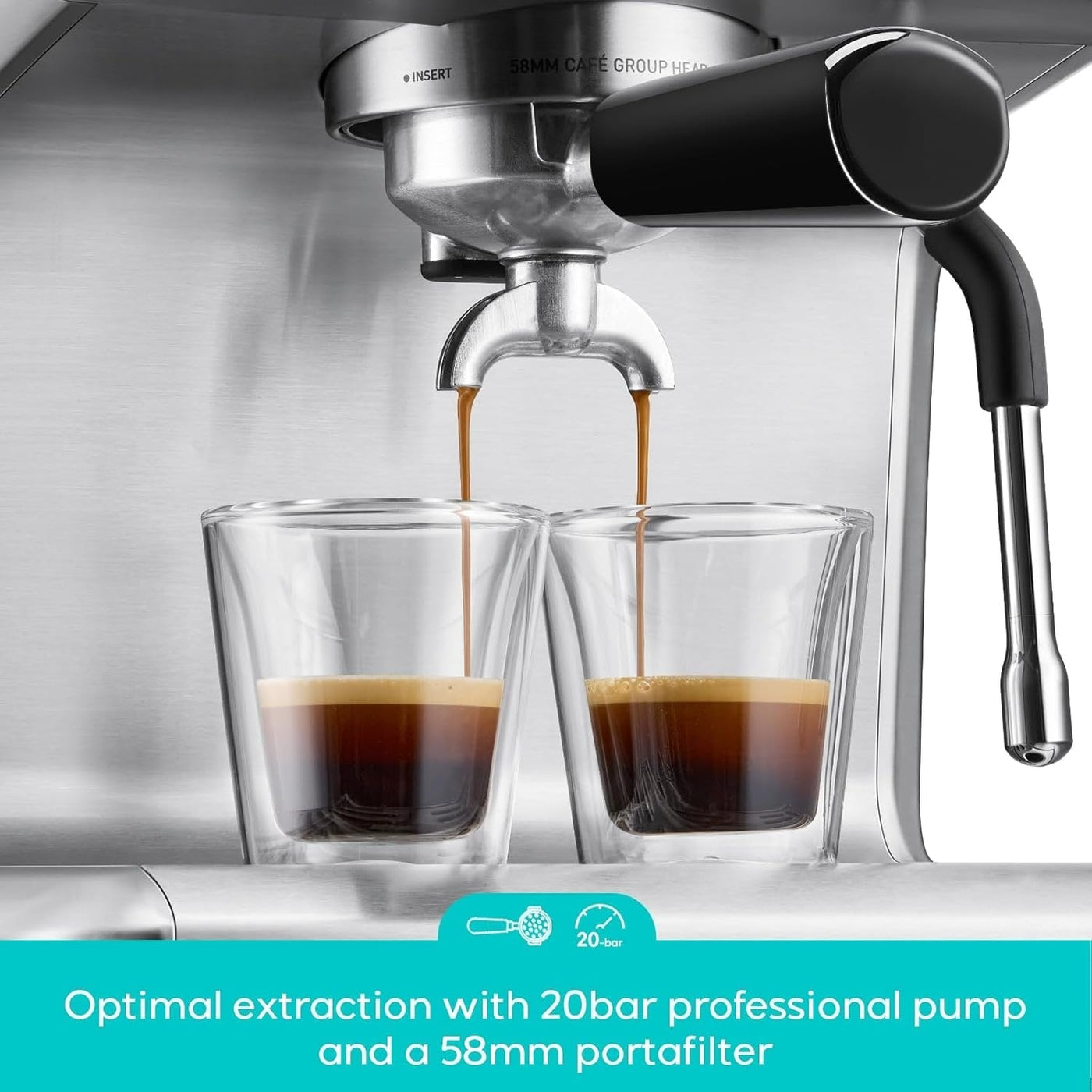 CASABREWS Ultra All in one Espresso Machine with LCD Display,Silver