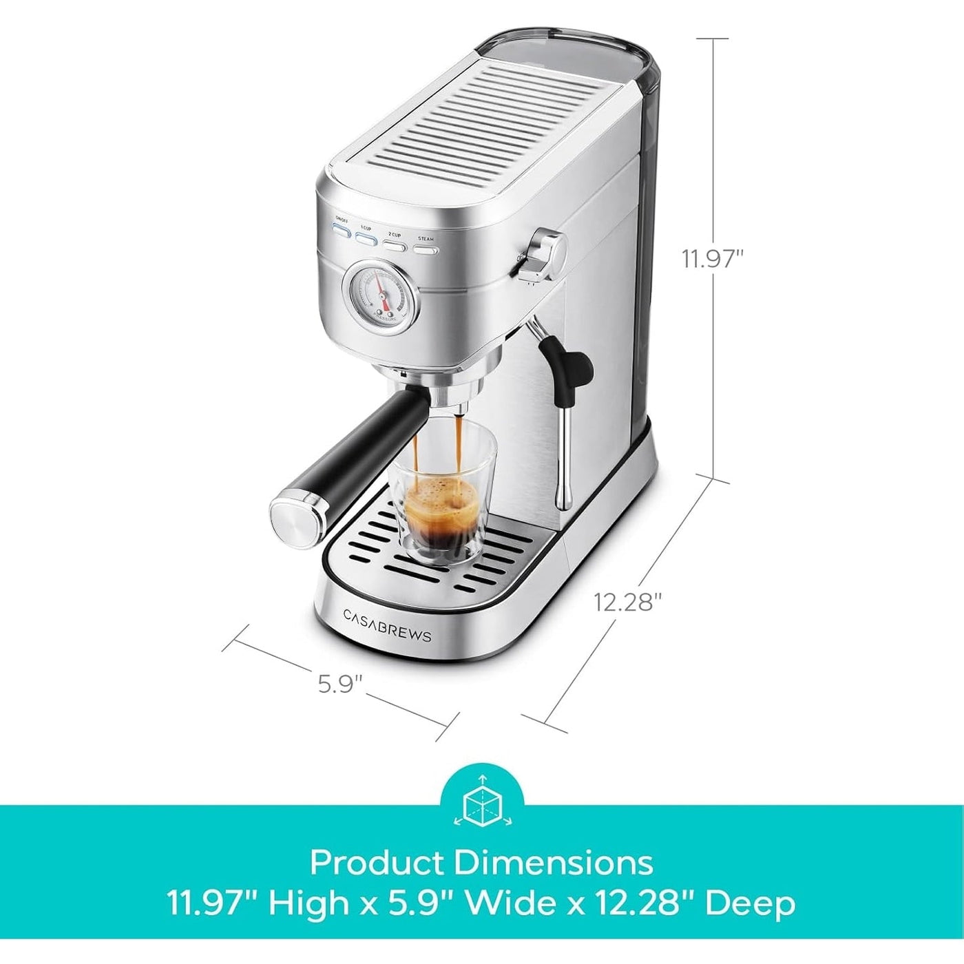 CASABREWS CM5418 Espresso Machine 20 Bar with Milk Frothing Steam Wand