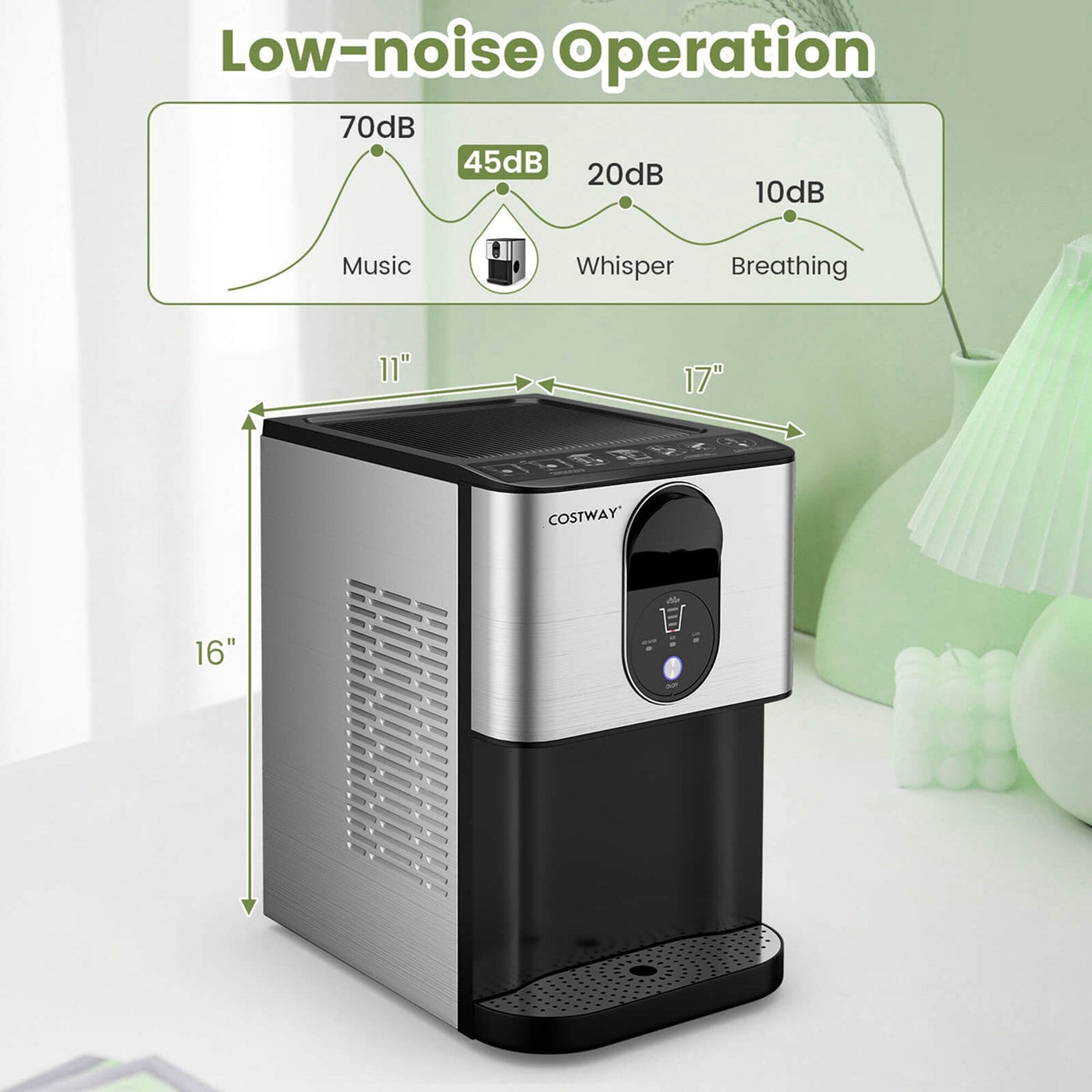 Costway 56 lbs/24 H Pepple Chewable Countertop Ice Maker with - See Details