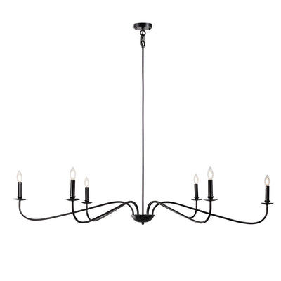 6-Light Classic French Minialist Chandelier with Candle-Style Lighting