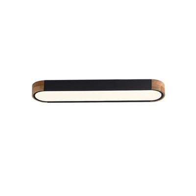 Farmhouse Wood Long Oval Dimmable LED Flush Mount - 37 3000k/6000k