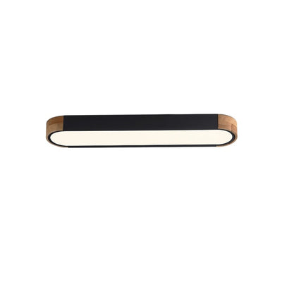 Farmhouse Wood Long Oval Dimmable LED Flush Mount - 37 3000k/6000k