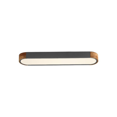 Farmhouse Wood Long Oval Dimmable LED Flush Mount - 37 3000k/6000k