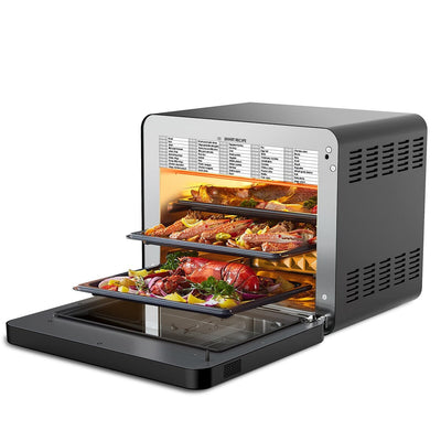 Geek Chef 26 QT Steam Air Fryer Toast Oven Combo , 50 Cooking Presets ,Black Stainless Steel