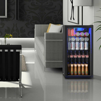 Gymax 120 Can Beverage Refrigerator Beer Wine Soda Drink Cooler Mini