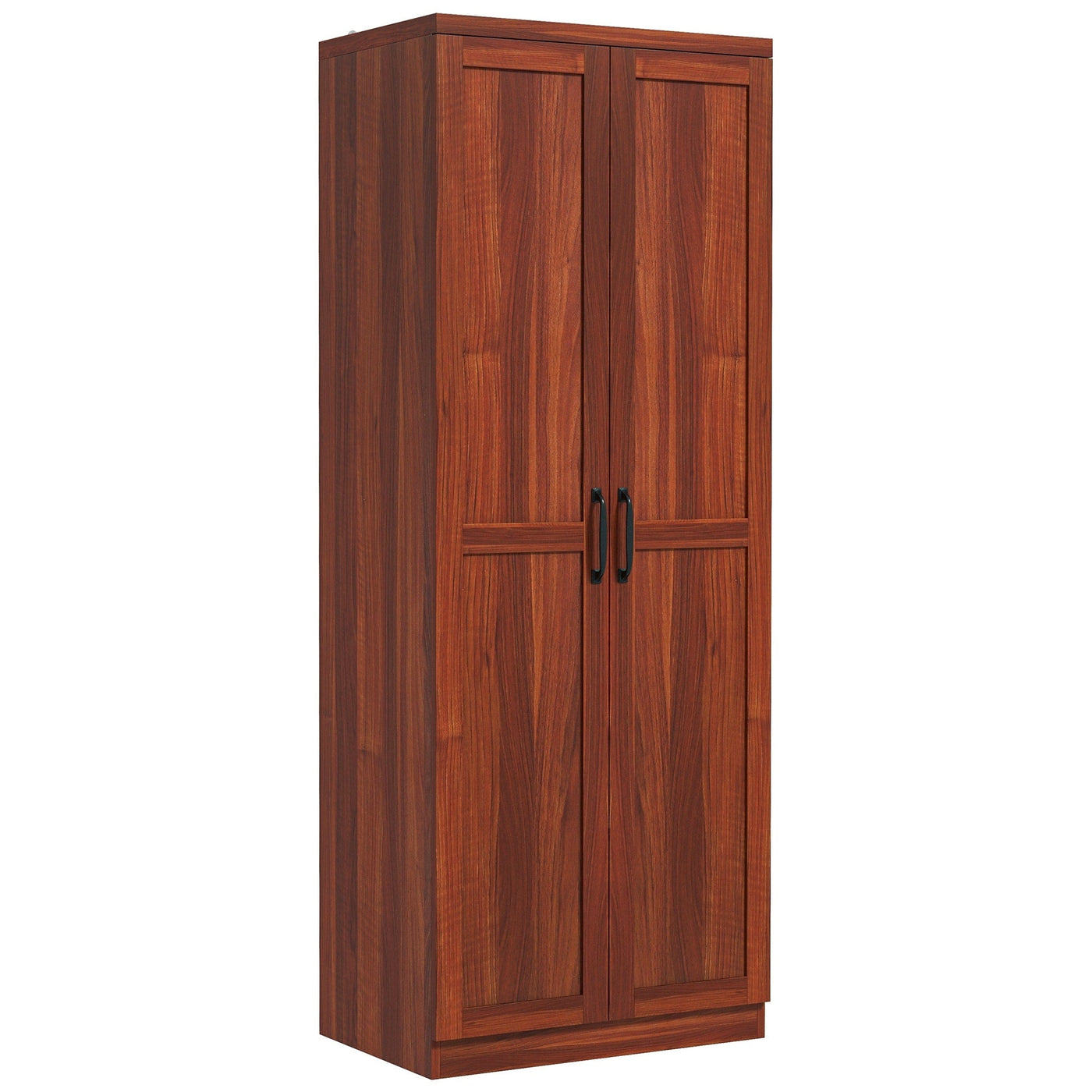 HOMCOM 63 2-Door Kitchen Pantry, Freestanding Storage Cabinet with 5-tier Shelving and 2 Adjustable Shelves for Dining Room