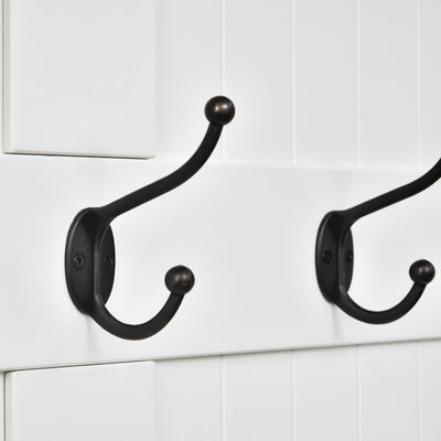 HOMCOM 71 3-In-1 Hall Tree Storage Bench and Coat Rack with 5 Steel Double Hooks, and Anti-Topple Anchor for Entryway
