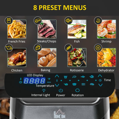 HOMCOM Large Air Fryer Oven with Family Size, Countertop Oven Cooking Gift - 12.5 x 13.25 x 14.5