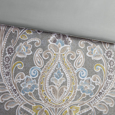 Harbor House Hallie 6-piece Grey Damask Pattern Cotton Comforter Set