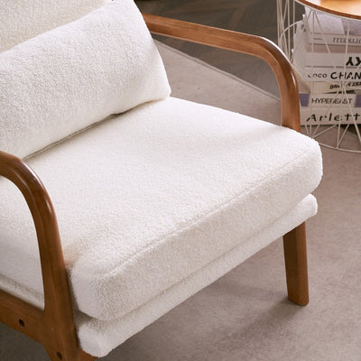 High Back Solid Wood Armrest Backrest Leisure Chair Accent Chair
